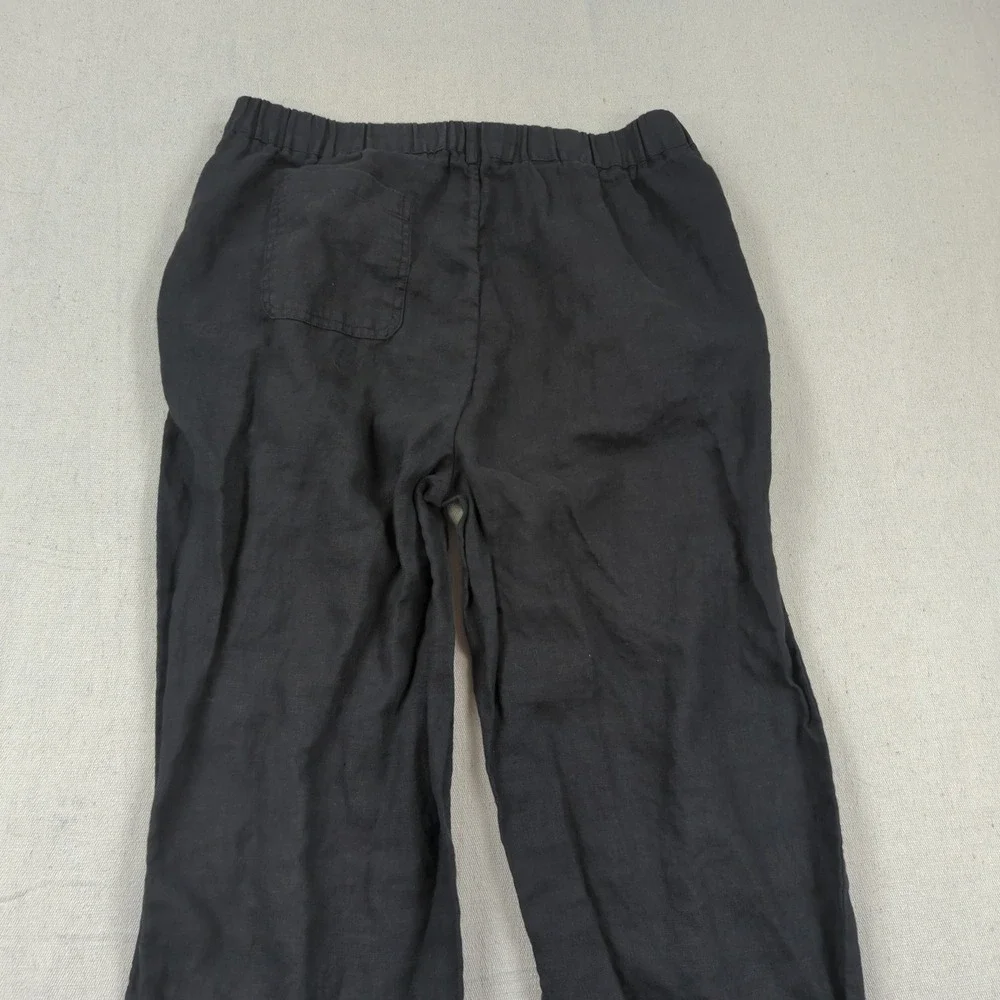Quince Pants Womens Medium Black European Linen Casual Office